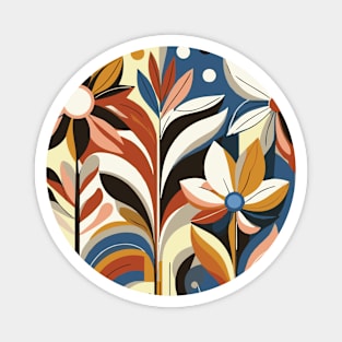 Modern Floral Pattern Magnet